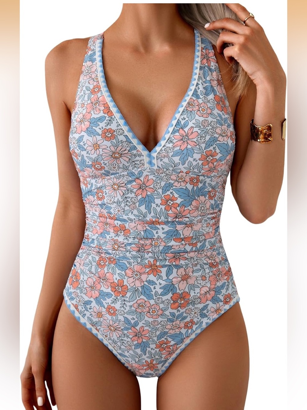 B2prity One Piece Swimsuit Tummy Control Shell Stitch M. 2745/bb17-1:v